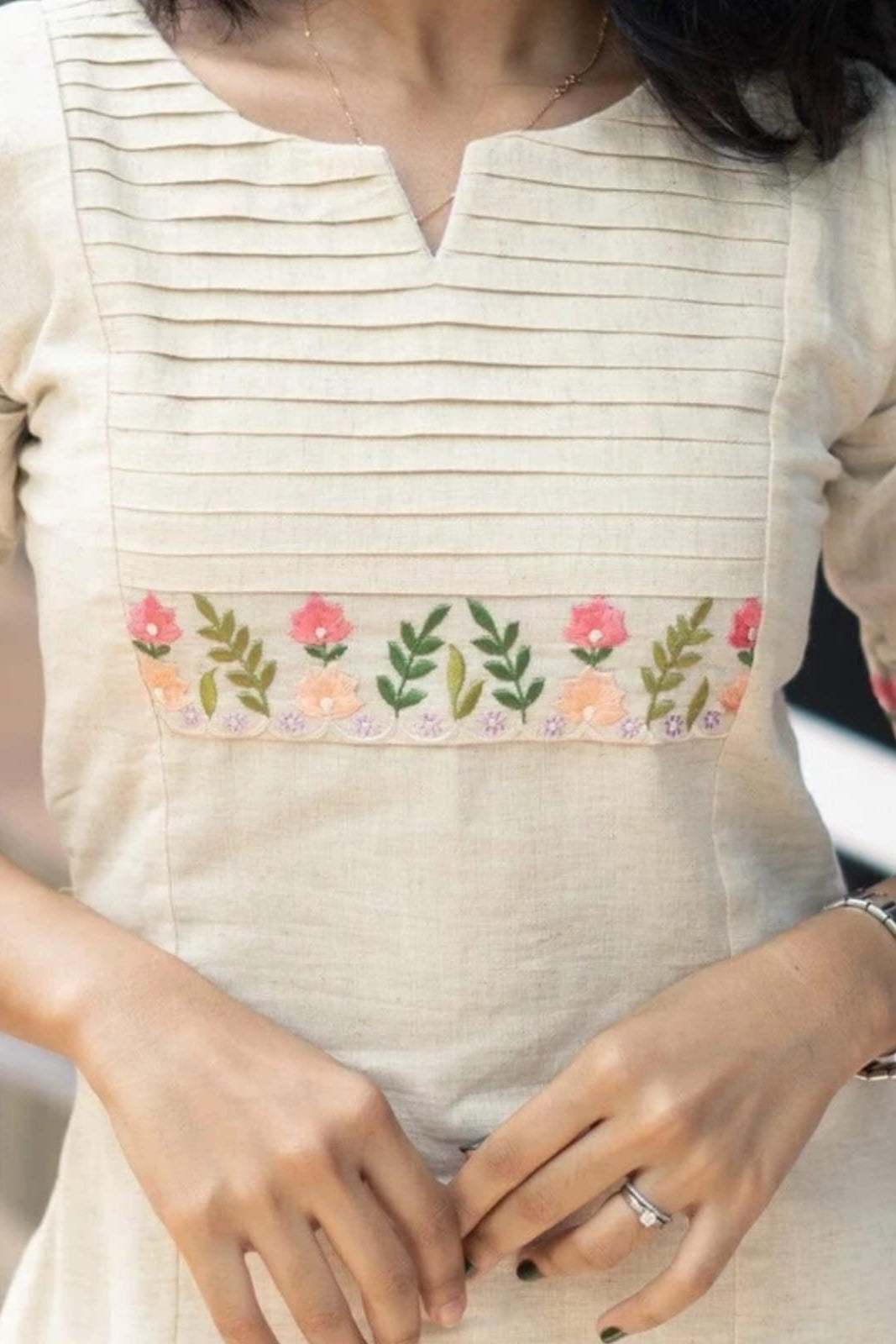 Floral embroidered kurta set