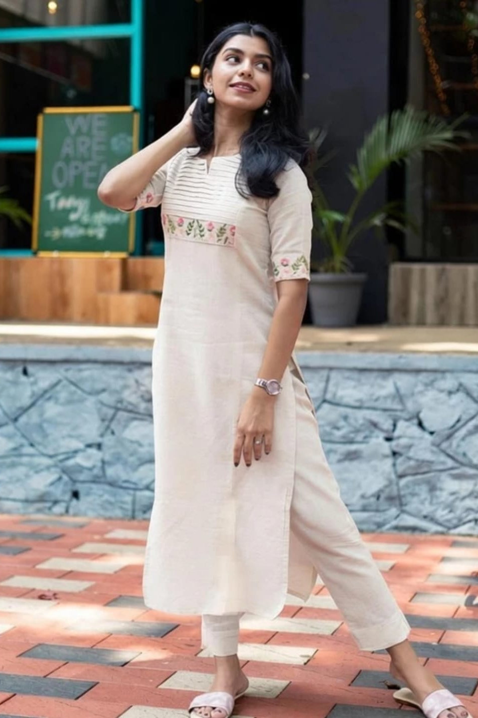 Khadi cotton kurti set