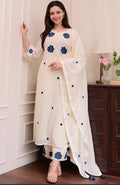 Off white embroidered kurti set