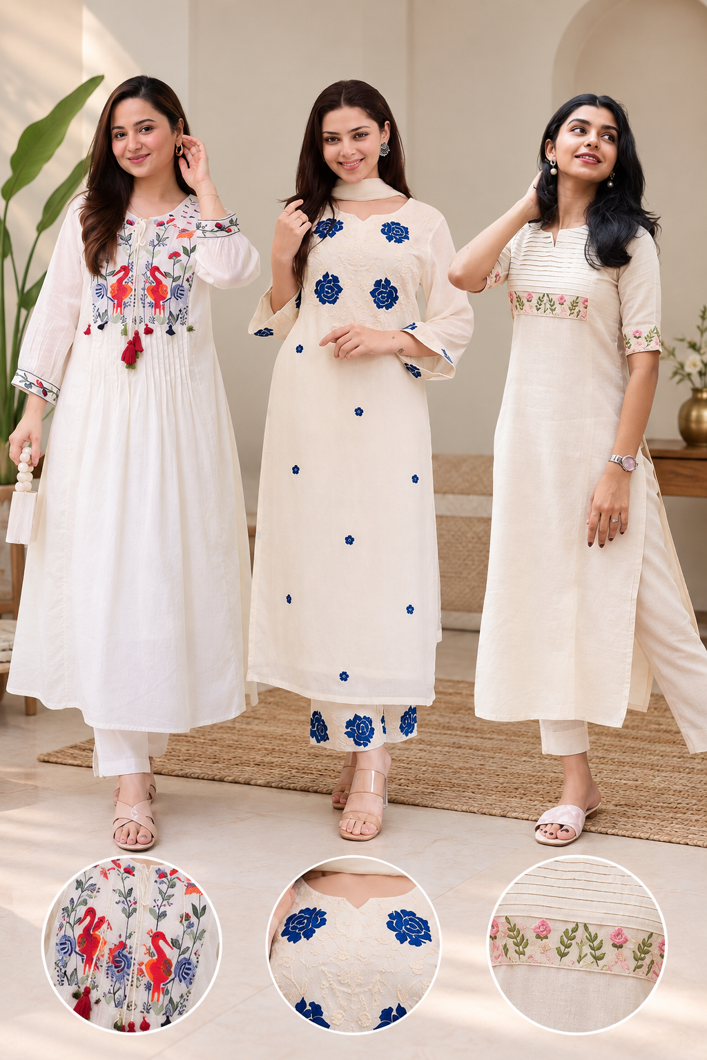 Pack of 3 kurtis with pants