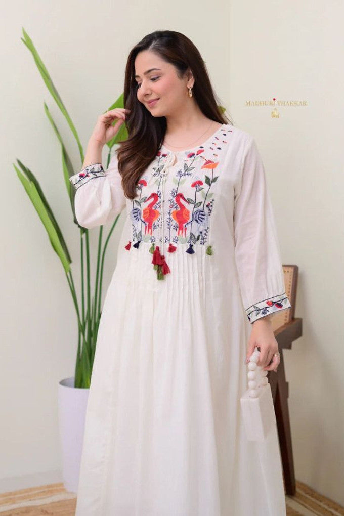 White ethnic wear for women