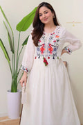 White rayon kurti set