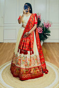 Navratri Lehenga Choli set with a matching blouse and semi-gajji mirror-work dupatta, Komiis Indian ethnic festive collection