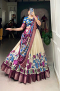 Festive Chaniya Choli set with a matching blouse and semi-gajji mirror-work dupatta, Komiis Indian ethnic festive collection