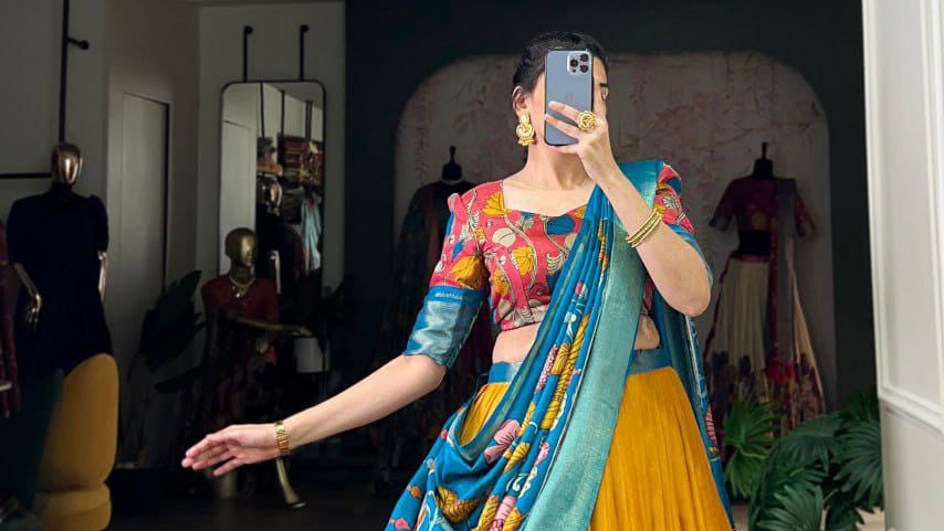 Indian Lehenga Choli with Matching Blouse & Dupatta