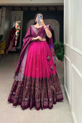 Festive Lehenga Choli set with a matching blouse and semi-gajji mirror-work dupatta, Komiis Indian ethnic festive collection