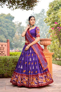 Navratri Chaniya Choli set with a matching blouse and semi-gajji mirror-work dupatta, Komiis Indian ethnic festive collection