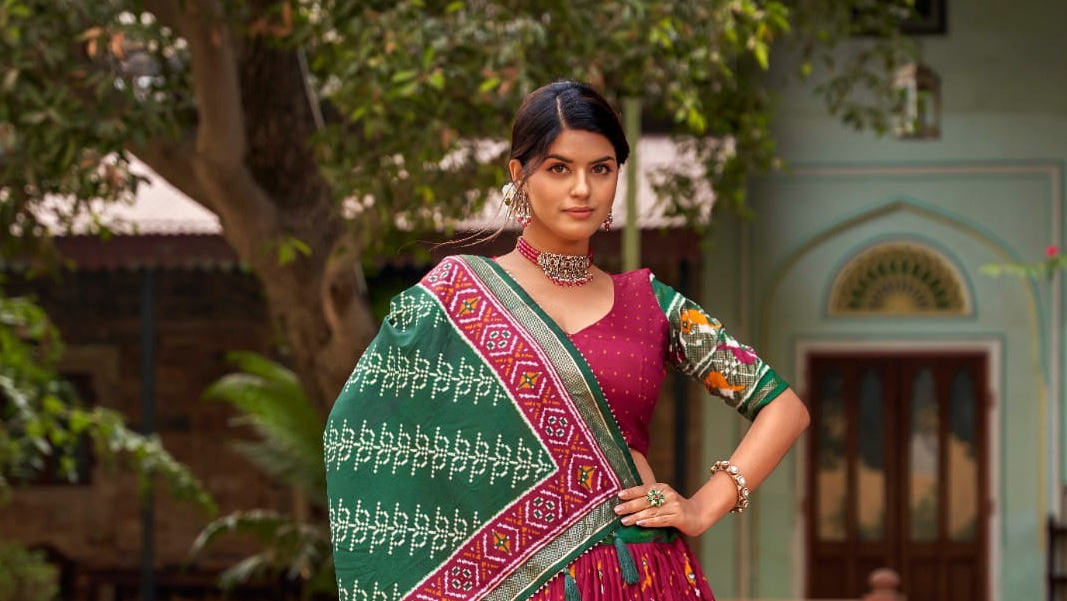 Indian Festive Lehenga with Matching Blouse & Dupatta