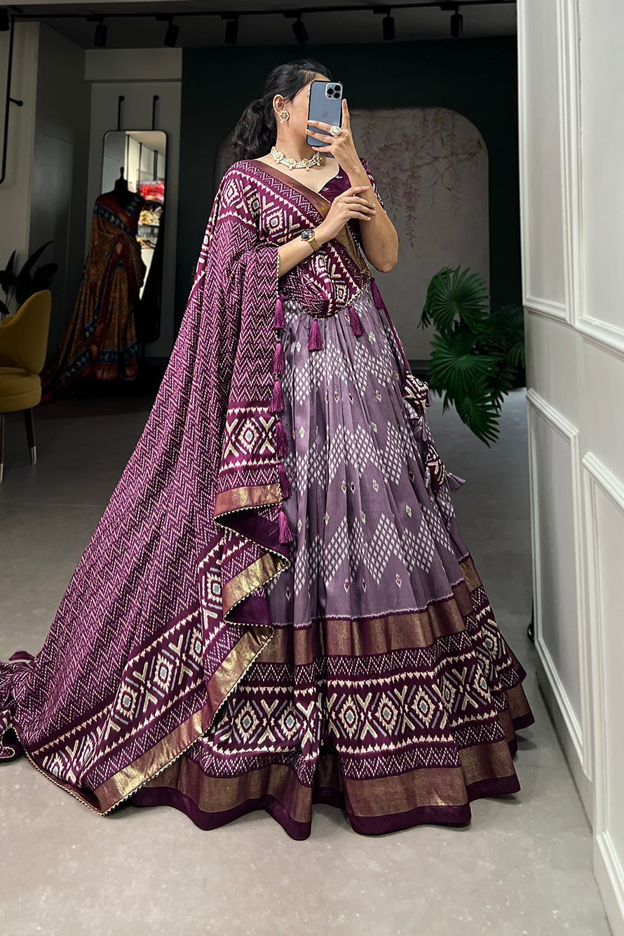Garba Chaniya Choli set with a matching blouse and semi-gajji mirror-work dupatta, Komiis Indian ethnic festive collection
