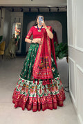 Navratri Lehenga Choli set with a matching blouse and semi-gajji mirror-work dupatta, Komiis Indian ethnic festive collection