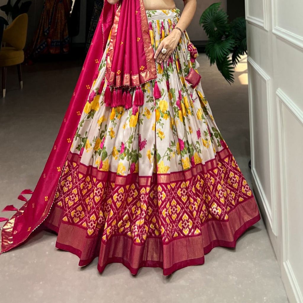 Rayon Cotton Lehenga Choli with Semi Gajji Dupatta