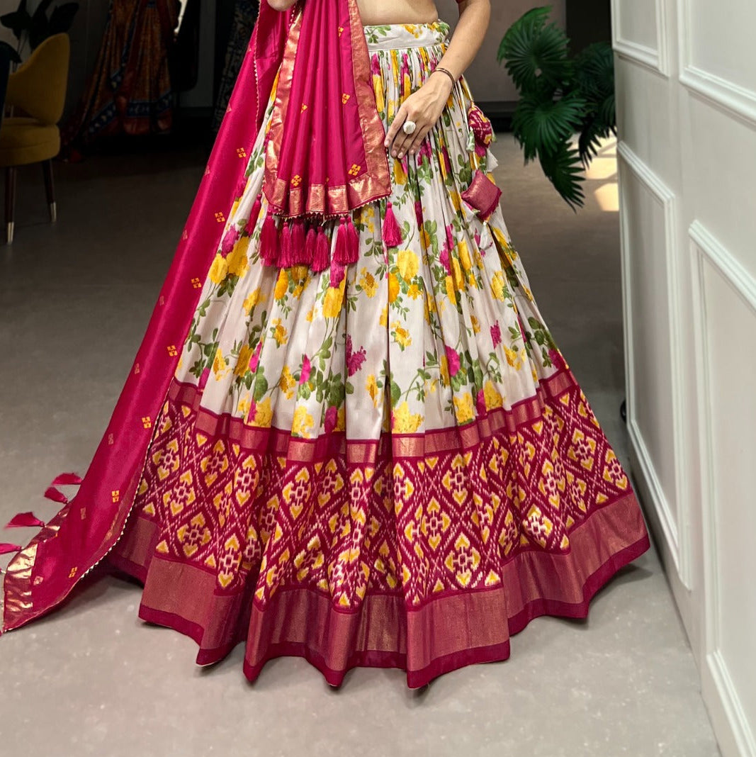 Rayon Cotton Lehenga Choli with Semi Gajji Dupatta