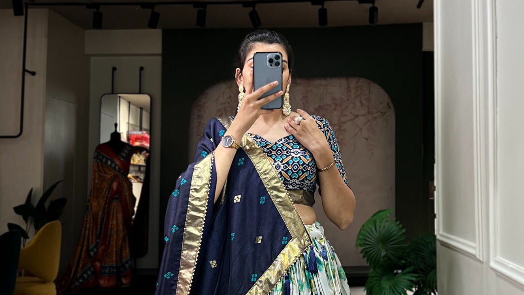 Indian Lehenga Choli with Semi Gajji Dupatta