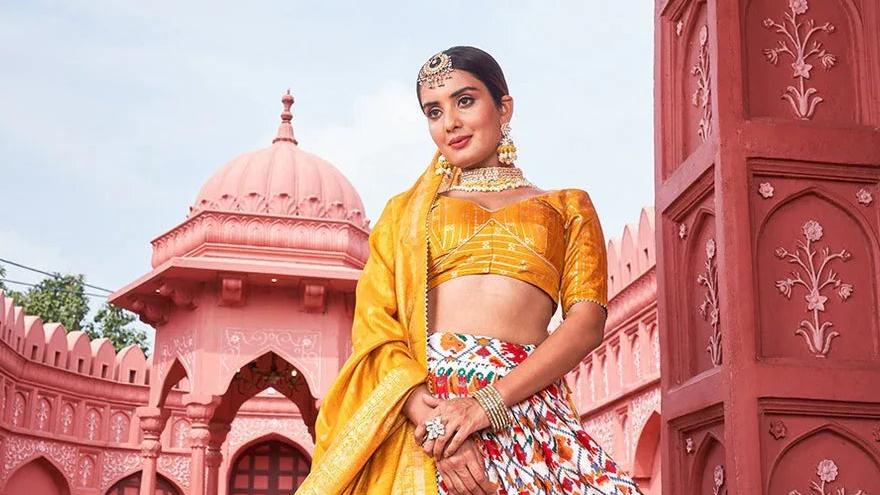 Traditional Chaniya Choli with Semi Gajji Dupatta