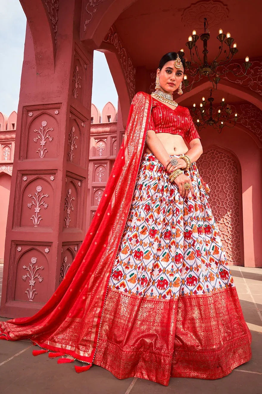 Festive Lehenga Choli set with a matching blouse and semi-gajji mirror-work dupatta, Komiis Indian ethnic festive collection