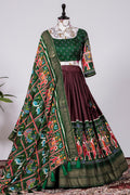 Navratri Chaniya Choli set with a matching blouse and semi-gajji mirror-work dupatta, Komiis Indian ethnic festive collection
