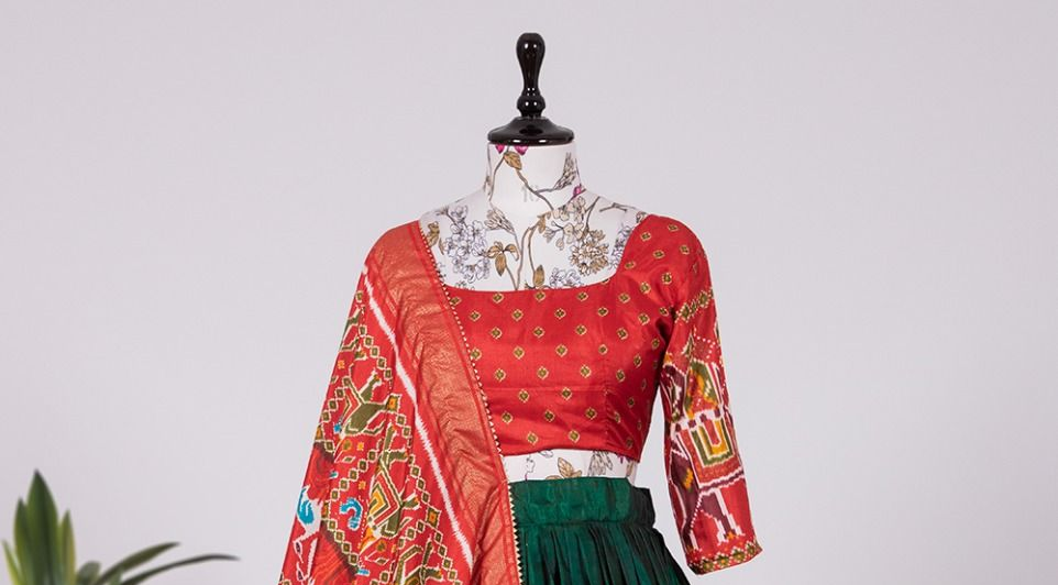 Indian Festive Lehenga with Semi Gajji Dupatta