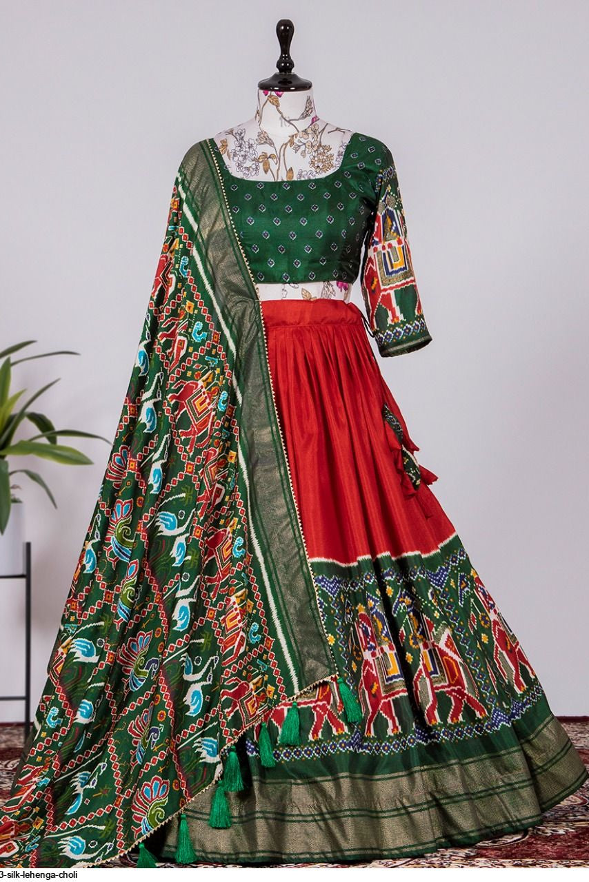 Garba Chaniya Choli set with a matching blouse and semi-gajji mirror-work dupatta, Komiis Indian ethnic festive collection