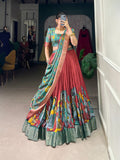 Garba Lehenga Choli set with a matching blouse and semi-gajji mirror-work dupatta, Komiis Indian ethnic festive collection